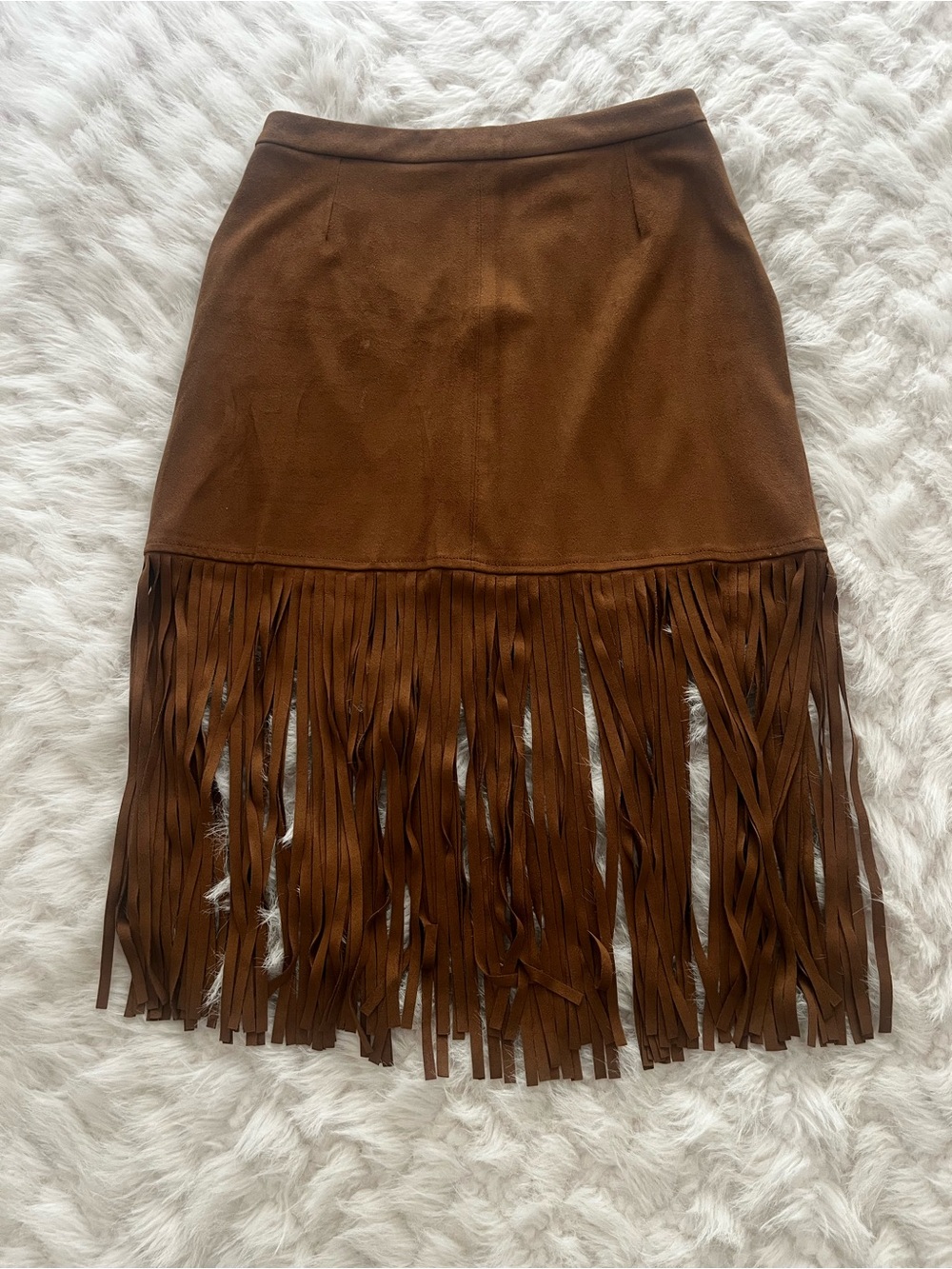 Forever 21 Brown Fringe Midi Skirt